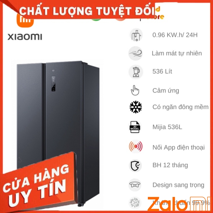 ủ Lạnh Xiaomi Mijia 536L Side By Side – Kết Nối App 20 Ngăn Chứa, Làm Lạnh Nhanh, Tiết Kiệm Điện