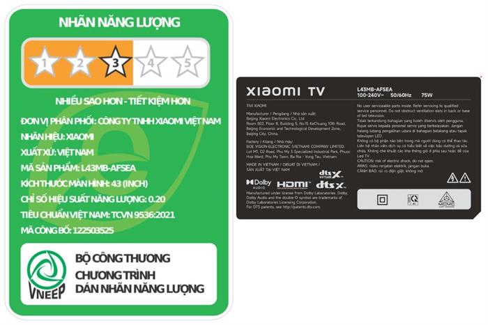 Google Tivi Xiaomi A FHD 43 inch  2026